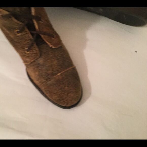 Michael Kors Speckled Leather Suede Lace up Wedge - Picture 7 of 13